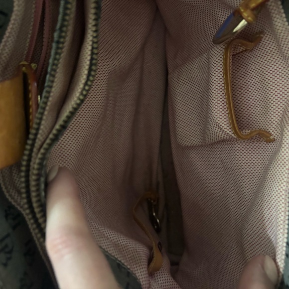 Dooney & Bourke Gray Signature Tote with Brown Leather Trim - Picture 5 of 5